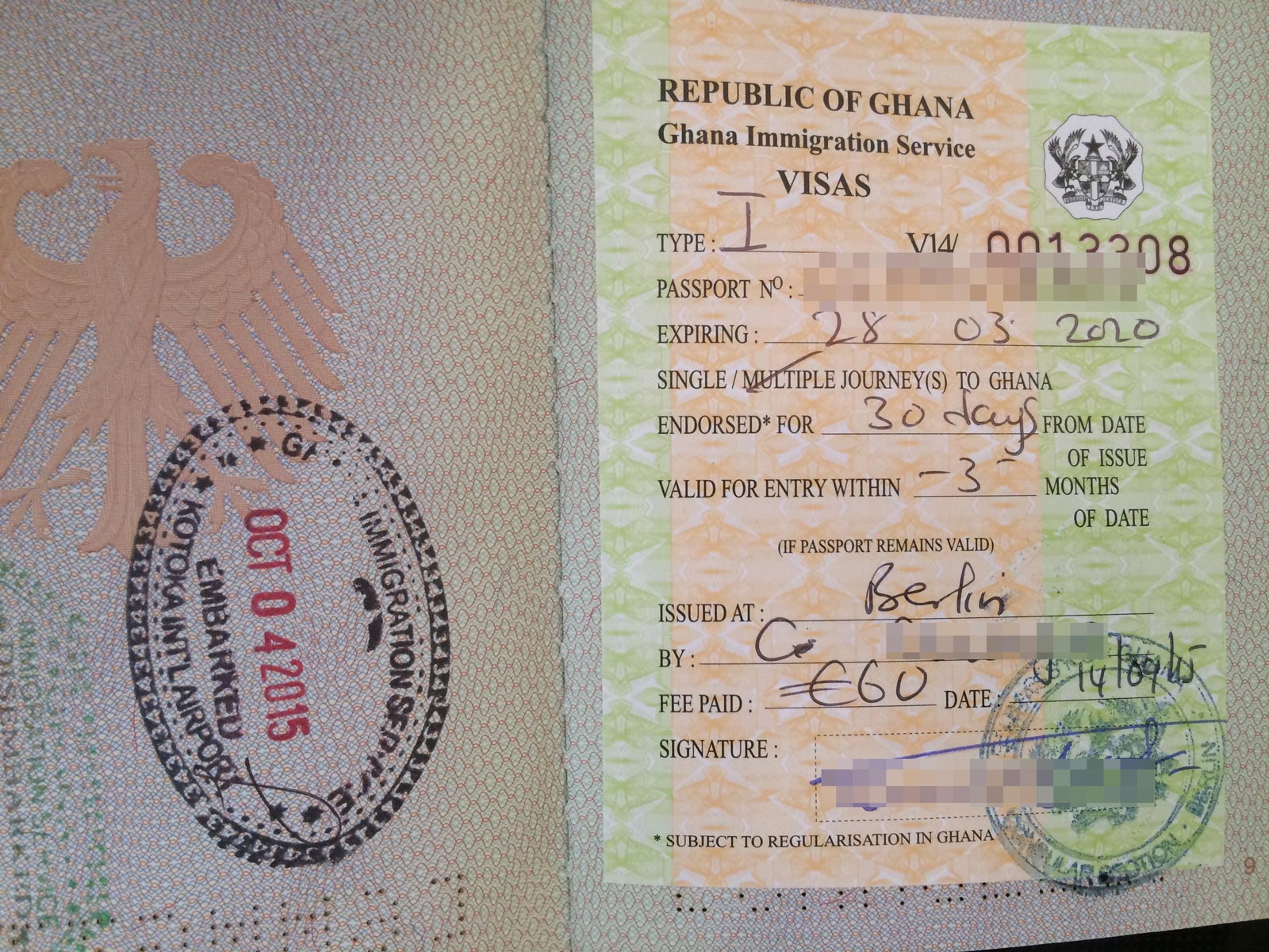 Ghana Visum beantragen Visa