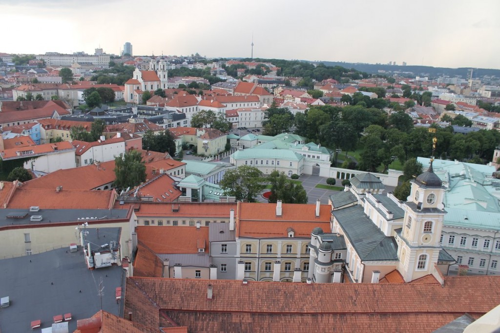 view from university tower on oldtown vilnius